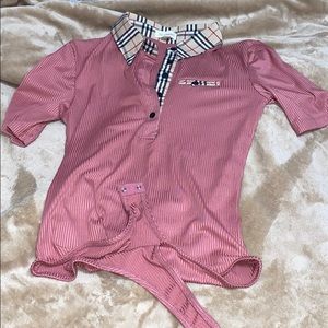 pink Burberry body suit
